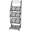 vidaXL Stalak za Časopise 47x40x134 cm Crno Bijeli A4