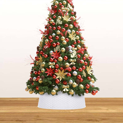vidaXL Podloga za božićno drvce bijela Ø 54 x 19,5 cm
