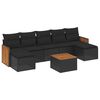 vidaXL 8-dijelni set vrtnih sofa od poliratana s jastucima crni