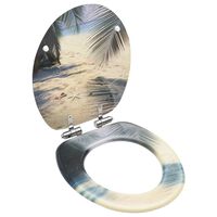 vidaXL Toaletna daska s mekim zatvaranjem MDF s uzorkom plaže