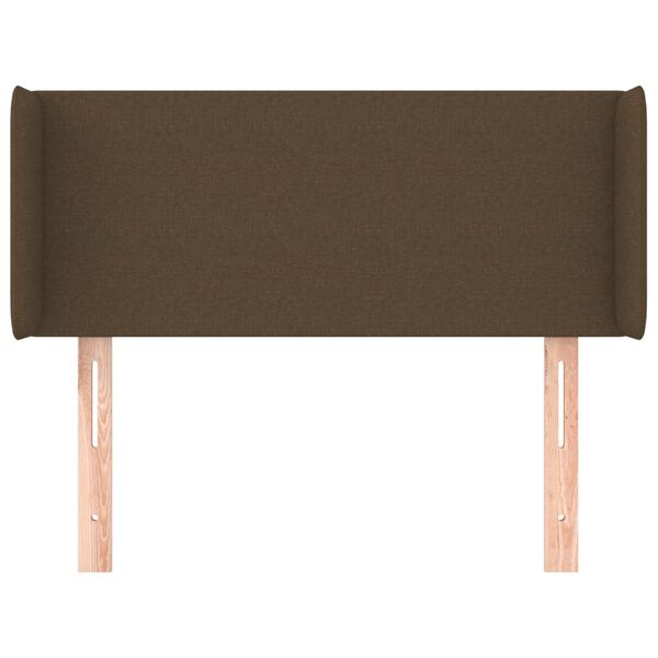 vidaXL Uzglavlje s u&scaron;ima tamnosmeđe 103x16x78/88 cm od tkanine