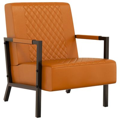 vidaXL Fotelja od umjetne kože smeđa