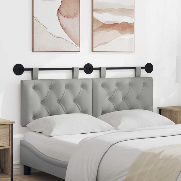 vidaXL Držeće uzglavlje Zidne Oblačnosiva 130 x 55 x 7 cm tkanina