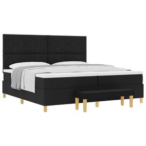 vidaXL Krevet s opruga kutije s uzglavljem Crna 200 x 200 cm tkanina