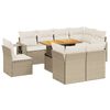 vidaXL 9-dijelni set vrtnih sofa s jastucima bež od poliratana