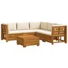 vidaXL Set vanjskih sofa s jastukom 6 Komad Smeđa Čvrsto drvo akacije