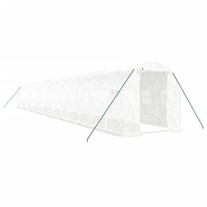 vidaXL Staklenik s čeličnim okvirom bijeli 32 m&sup2; 16 x 2 x 2 m
