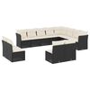 vidaXL 12-dijelni set vrtnih sofa od poliratana s jastucima crni