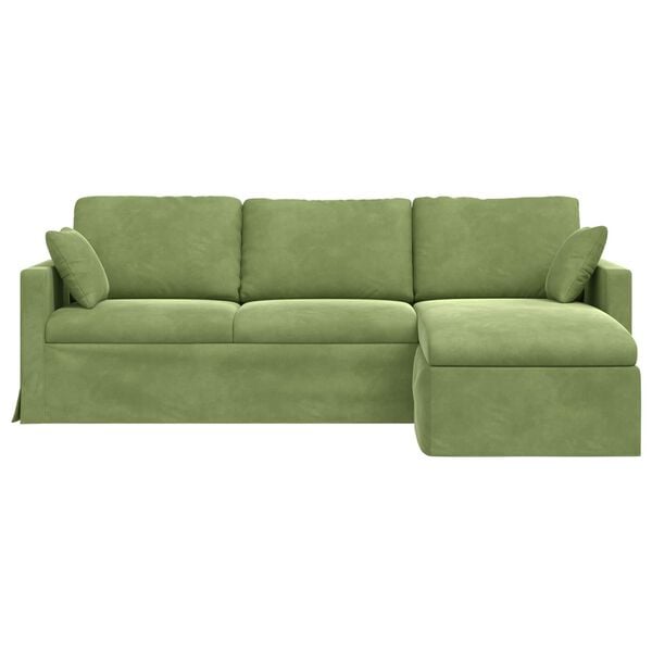 vidaXL Sofa Svijetlo zelena 198 x 134 x 80 cm Bar&scaron;un