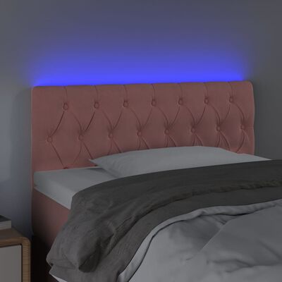 vidaXL LED uzglavlje ružičasto 90x7x78/88 cm baršunasto