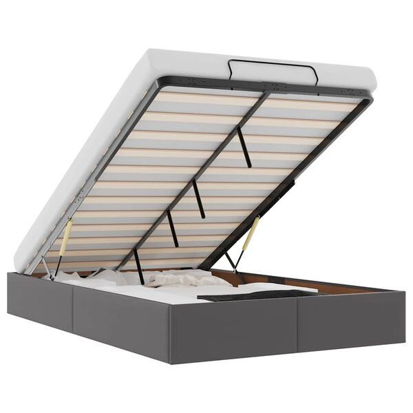 vidaXL Otomanski okvir kreveta bez madraca sivi 120x190cm umjetne kože