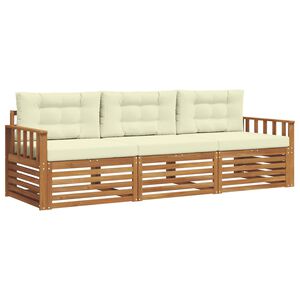 vidaXL Set vanjskih sofa s jastukom 3 pcs Prirodna i krem