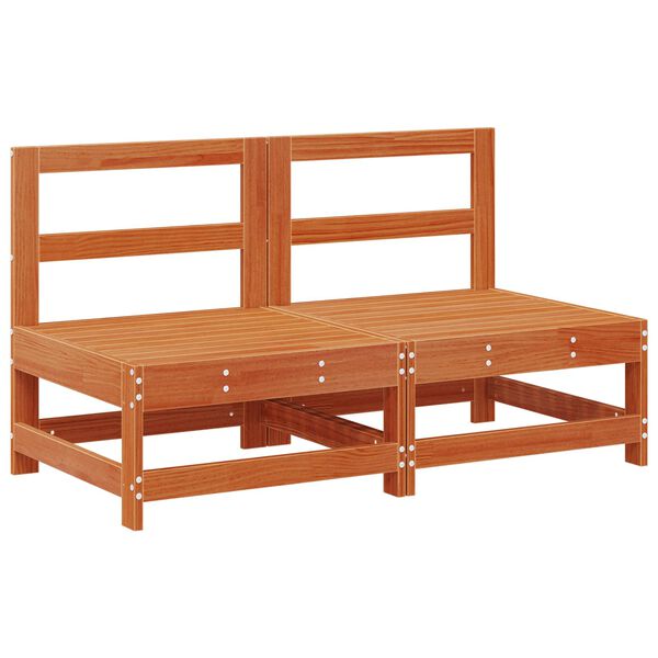 vidaXL Srednji kauč za vrt Masivna borovina Vosak Smeđa