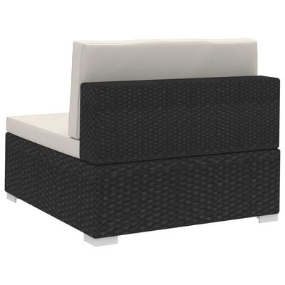 vidaXL Modularne kutne fotelje s jastucima 2 kom od poliratana crne
