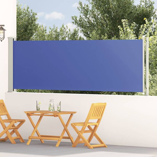 vidaXL Uvlačiva bočna tenda za terasu 117 x 600 cm plava