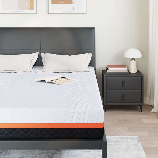 vidaXL Madrac Bijela i siva 160 x 200 cm Pjena