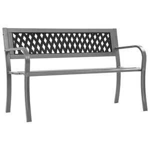 vidaXL Vrtna klupa crna 120 cm čelična