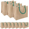 vidaXL Torbe od jute 10 Prirodna i zelena 26 x 22 x 14 cm 100% Jut