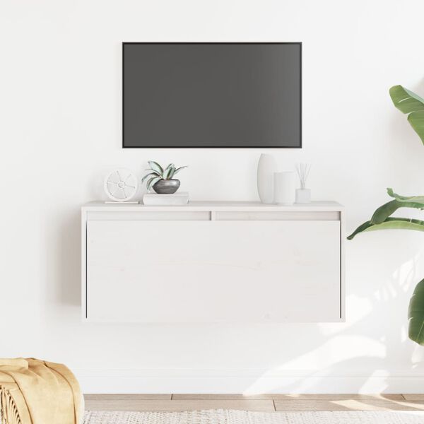 vidaXL Zidni ormarić bijeli 80 x 30 x 35 cm od masivne borovine