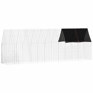 vidaXL Kavez za piliće 2 pcs Srebrno 600 x 100 x 210 cm Cinkani čelik