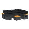 vidaXL 8-dijelni set vrtnih sofa od poliratana s jastucima crni