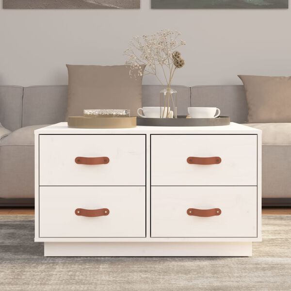 vidaXL Stolić za kavu bijeli 80 x 80 x 45 cm od masivne borovine