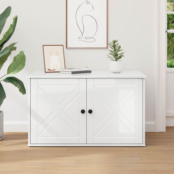 vidaXL Mačja Kuća Sjajno bijelo 85 x 55 x 50 cm Konstruirano drvo