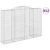 vidaXL Lučne gabionske ko&scaron;are 12kom 300x50x200/220cm pocinčano željezo