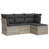 vidaXL 4-dijelni set vrtnih sofa s jastucima svijetlosivi poliratan
