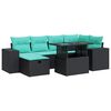 vidaXL 7-dijelni set vrtnih sofa poliratan i bagrem s jastucima sivi