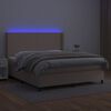 vidaXL Krevet box spring madrac LED cappuccino 180x200cm umjetna koža