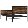 vidaXL Metalni okvir kreveta bez madraca boja hrasta 90x190 cm