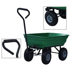 vidaXL Vrtna nagibna ručna kolica 300 kg 75 L zelena