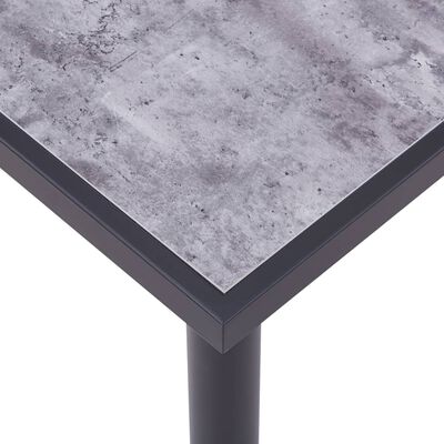vidaXL Blagovaonski stol crni i siva boja betona 160 x 80 x 75 MDF