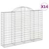vidaXL Lučne gabionske ko&scaron;are 14kom 200x30x140/160cm pocinčano željezo