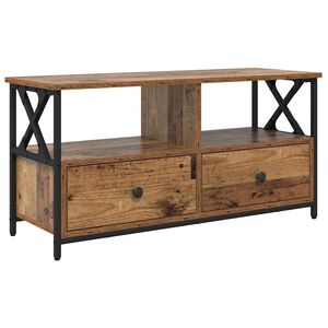 vidaXL TV ormar Staro drvo 90 x 33 x 45 cm Inženjerska drva i čelik