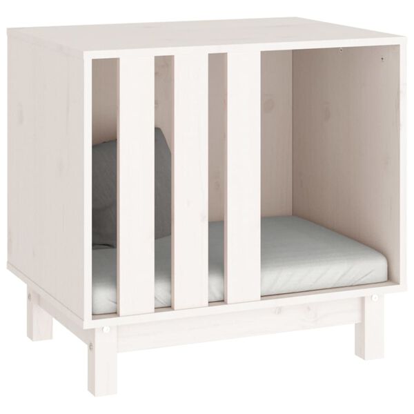 vidaXL Kućica za pse bijela 60 x 45 x 57 cm od masivne borovine