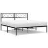 vidaXL Metalni okvir za krevet s uzglavljem crni 150x200 cm