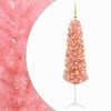 vidaXL Umjetno usko božićno drvce s kuglicama 120 cm 150 LED lampica