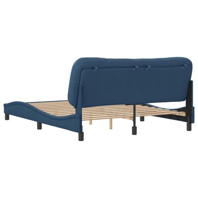 vidaXL Okvir za krevet s uzglavljem plavi 160 x 200 cm od tkanine