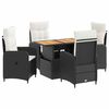 vidaXL Vanjski set za objedovanje 5 kom. Crna i krem-bijela