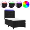 vidaXL Krevet box spring s madracem LED crni 90x190 cm bar&scaron;un