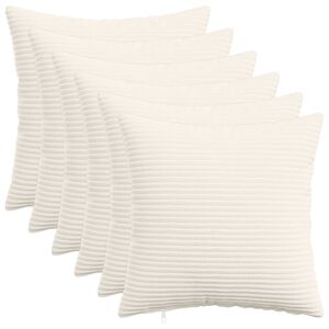 vidaXL Presvlaka za jastuk 6 pcs HEERLEN Krem 30 x 30 cm Kord