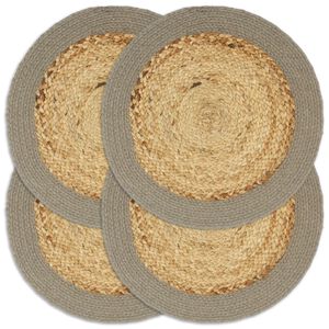 vidaXL Podmetači 4 kom prirodna i siva boja 38 cm od jute i pamuka