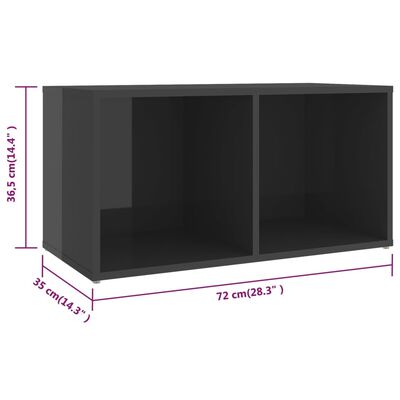 vidaXL 5-dijelni set TV ormarića visoki sjaj sivi od iverice