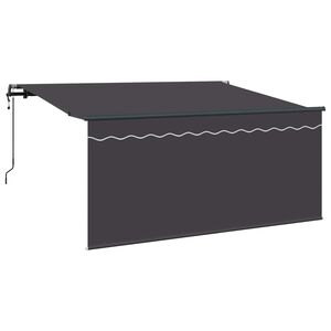 vidaXL Skrovita tenda Prugasti Antracit 300 x 200 cm tkanina