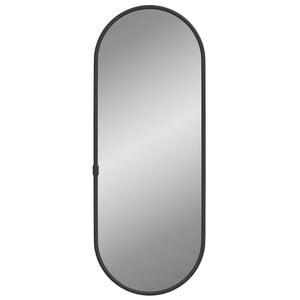 vidaXL Zidno ogledalo crna 40x15 cm ovalno