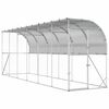 vidaXL Kavez za piletinu uz zid Srebrna 600 x 150 x 215 cm