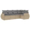 vidaXL 5-dijelni vrtni set sofa s jastucima bež od poliratana
