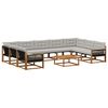 vidaXL Set vanjskih sofa s jastukom 10 pcs Prirodna i svjetlosiva